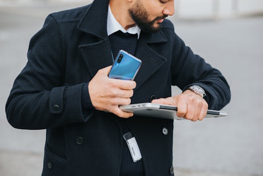 image of a young professional checking credit score