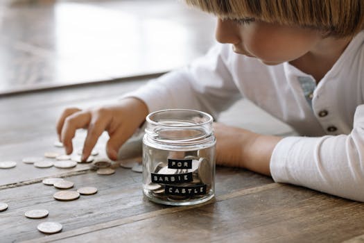 savings jar filled with coins