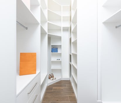 neatly organized closet