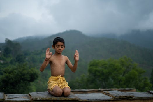 person meditating in a peaceful environment