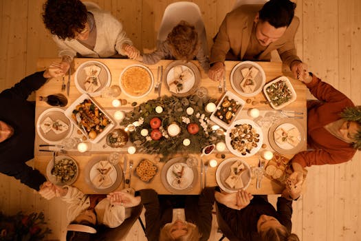 a family discussing their budget at the dinner table