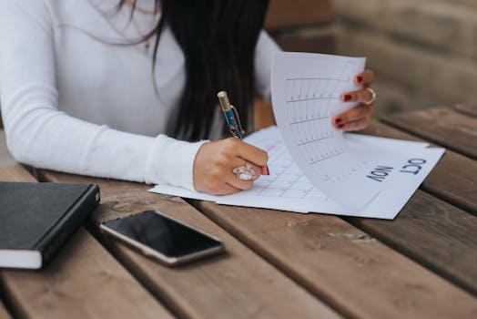 organized shopping list on a table