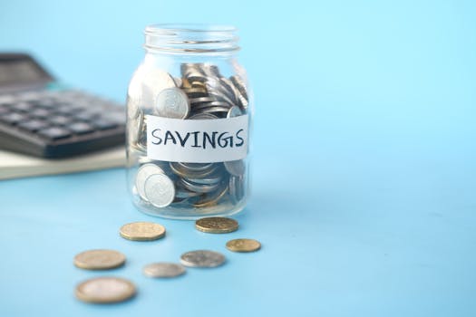 savings jar filled with coins