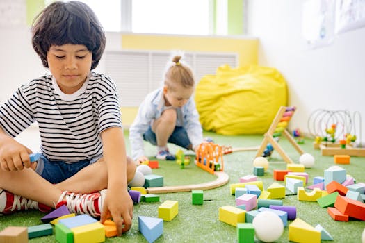 organized play area with minimal toys