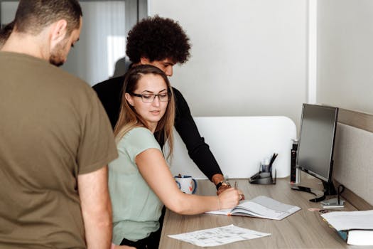 happy young professional enjoying organized finances