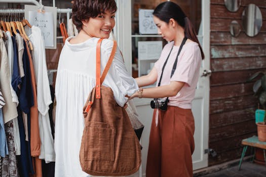 happy thrifter with bags