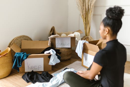 A clean, organized room showing the benefits of decluttering