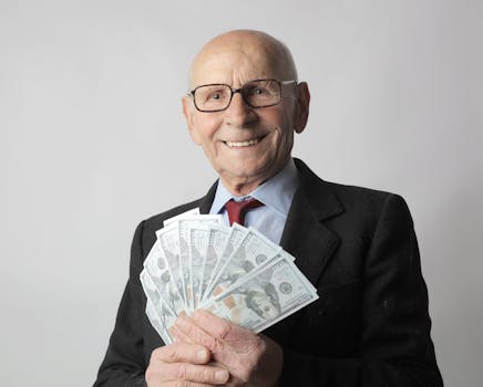 A person celebrating financial success